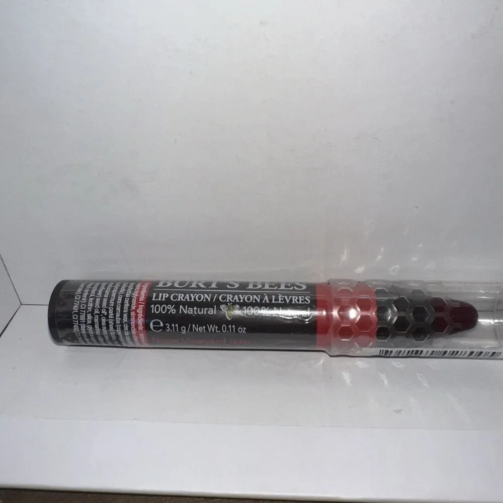 Burt's Bees Matte Lip Crayon Napa Vineyard, deep berry-toned crimson red
